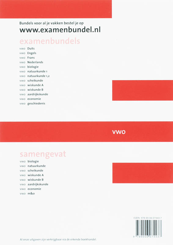 Achterkant van VWO