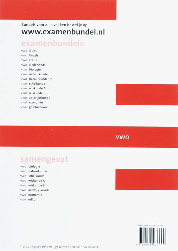 Achterkant van VWO