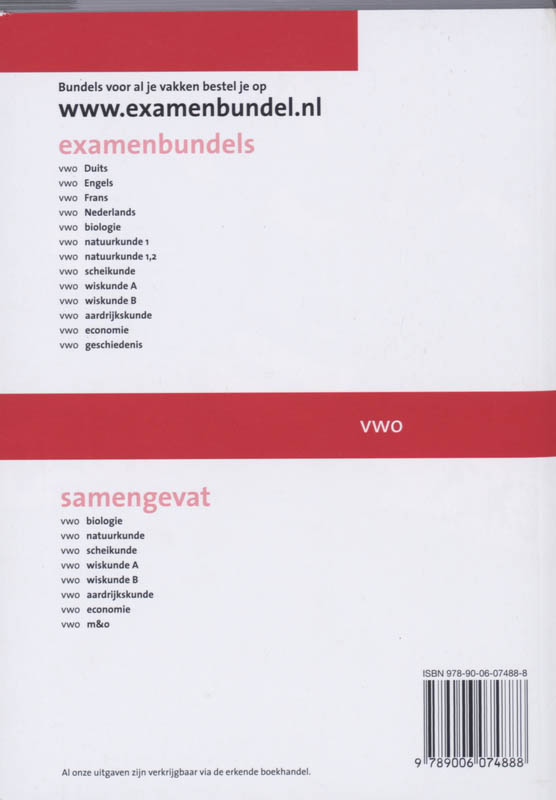 Achterkant van 2008/2009 Vwo