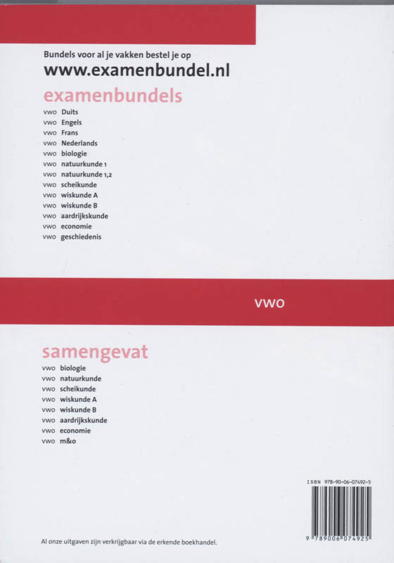 Achterkant van Scheikunde VWO