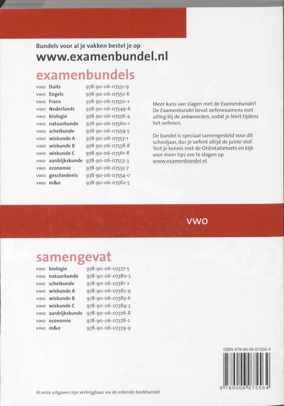Achterkant van Vwo 2009/2010