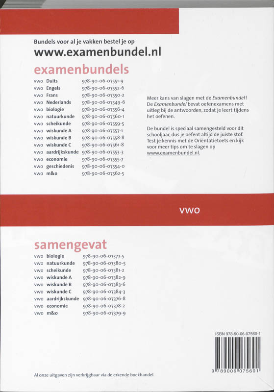Achterkant van Vwo 2009/2010