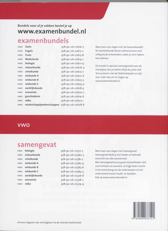 Achterkant van VWO