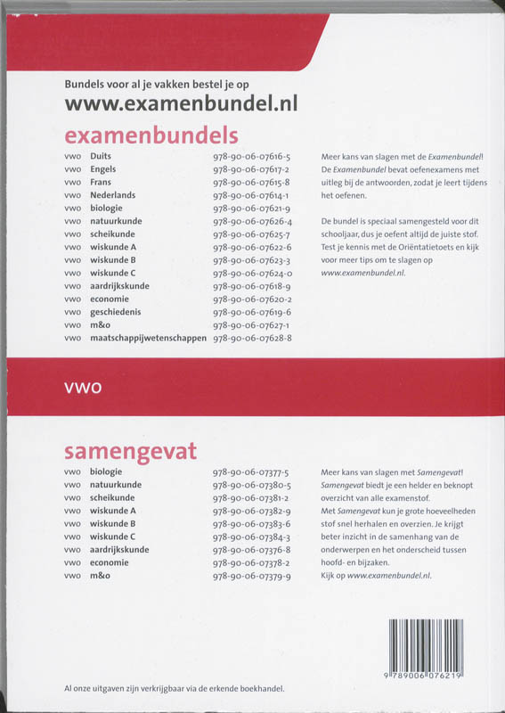 Achterkant van Vwo Biologie