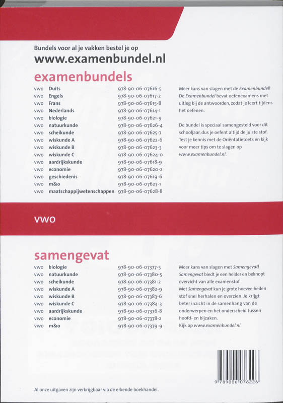 Achterkant van Vwo