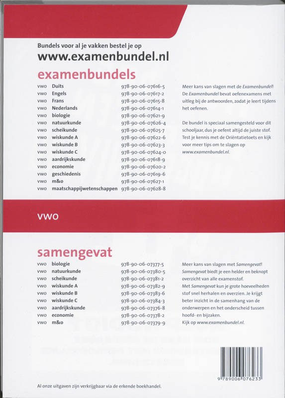 Achterkant van VWO