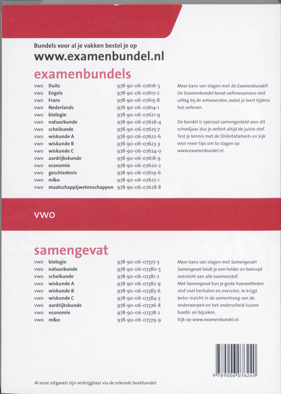 Achterkant van Vwo wiskunde C 2010/2011