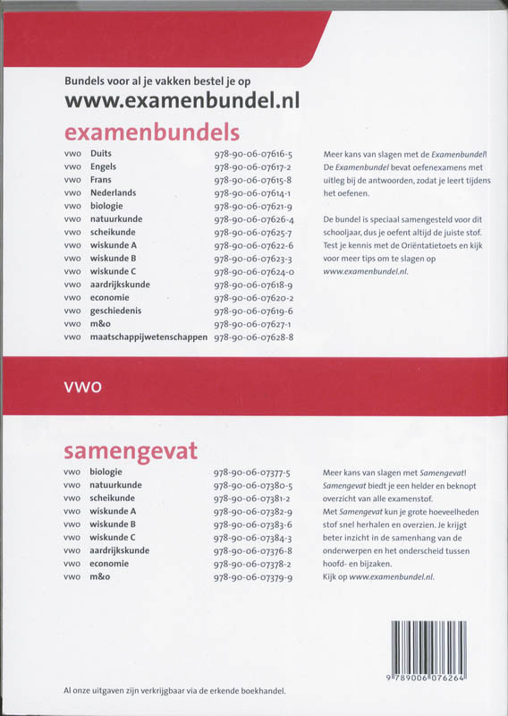 Achterkant van Vwo