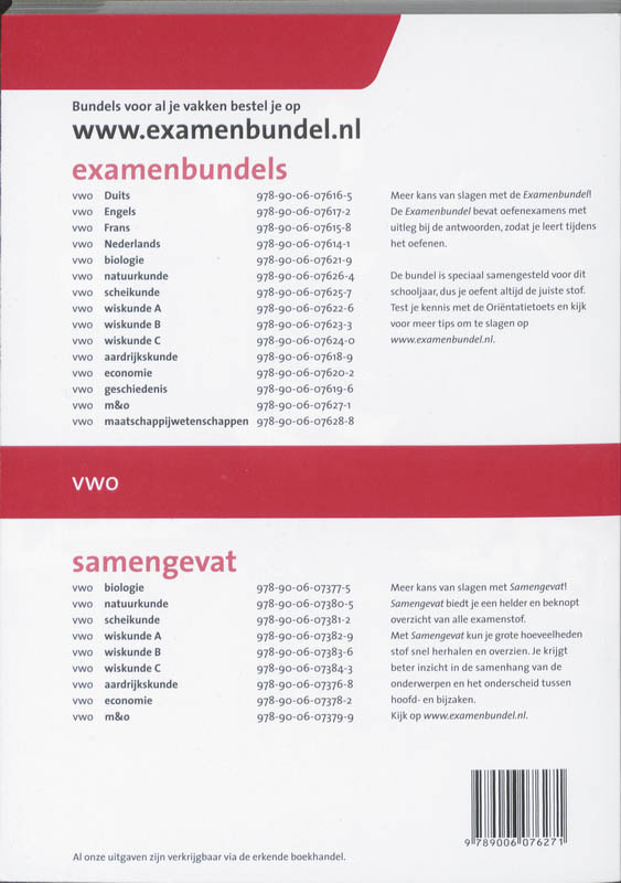 Achterkant van VWO