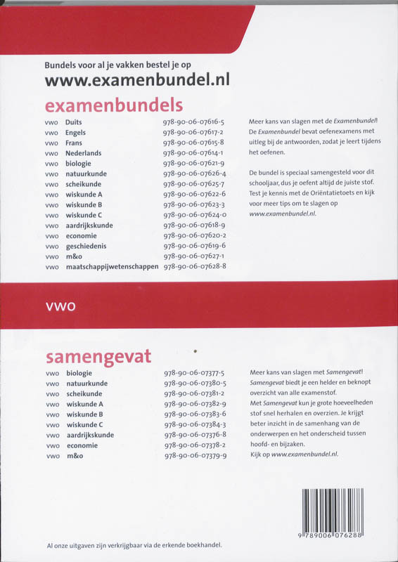 Achterkant van VWO