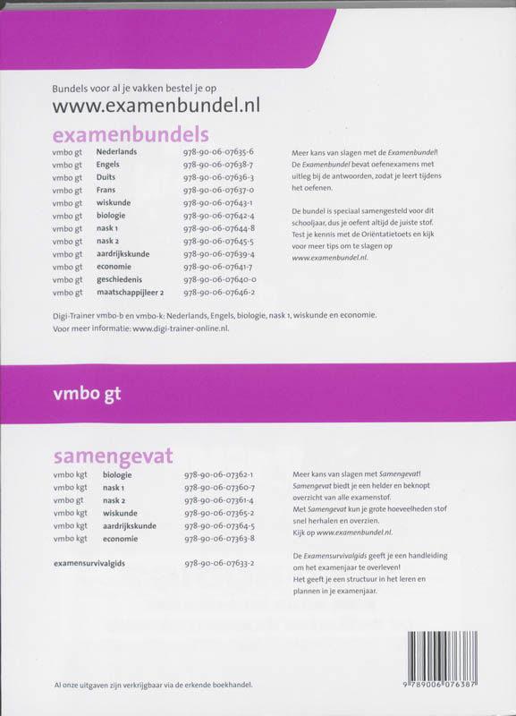 Achterkant van Engels vmbo-GT 2011/2012