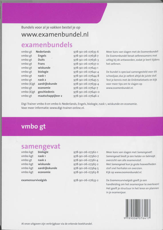Achterkant van Economie Vmbo-GT 2011-2012
