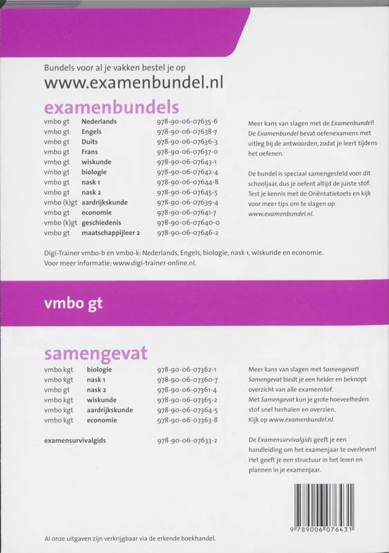 Achterkant van Wiskunde Vmbo-GT 2011/2012