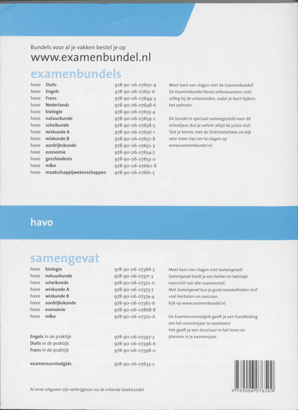 Achterkant van Duits havo 2011/2012