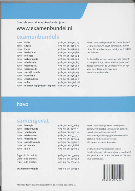 Achterkant van Economie Havo 2011/2012