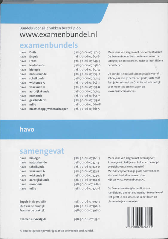 Achterkant van Biologie Havo