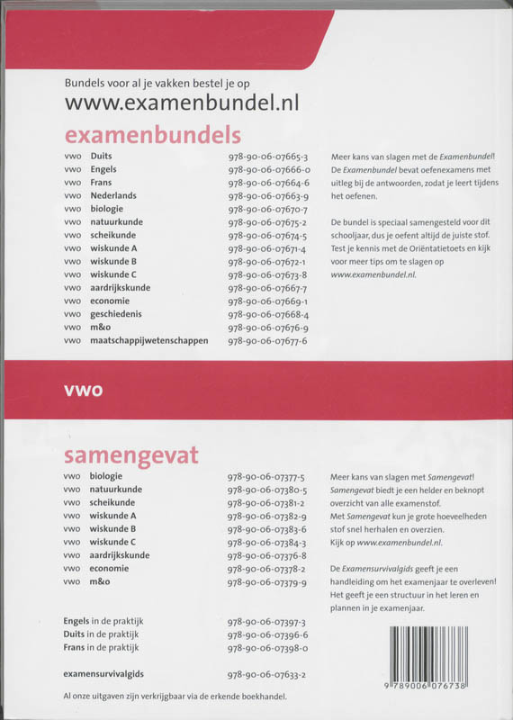Achterkant van Wiskunde C vwo 2011/2012