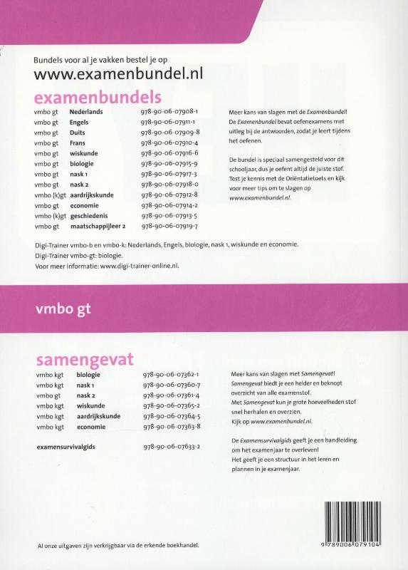 Achterkant van vmbo gt Frans 2012/2013