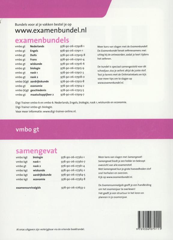 Achterkant van vmbo gt Engels