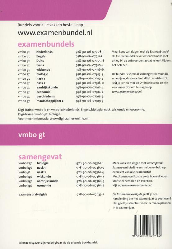 Achterkant van Vmbo gt 2012/2013