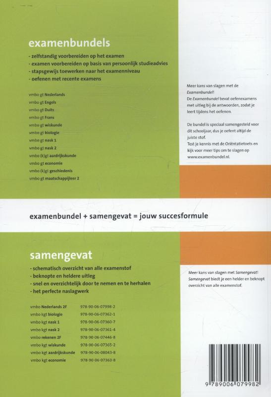 Achterkant van Vmbo Nederlands 2F