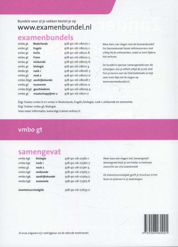 Achterkant van Vmbo gt Nederlands 2013/2014