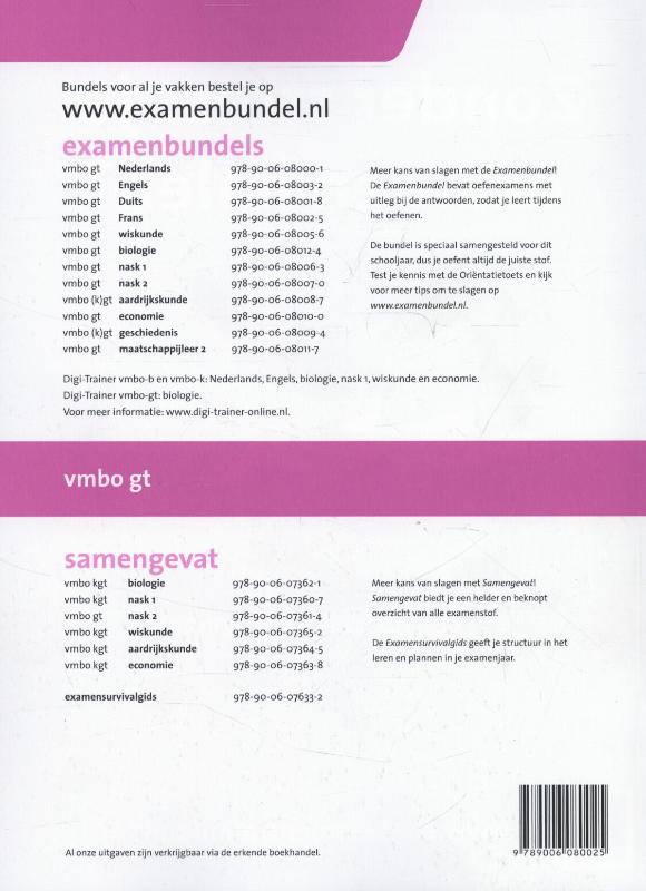 Achterkant van 2013/2014 vmbo-gt Frans