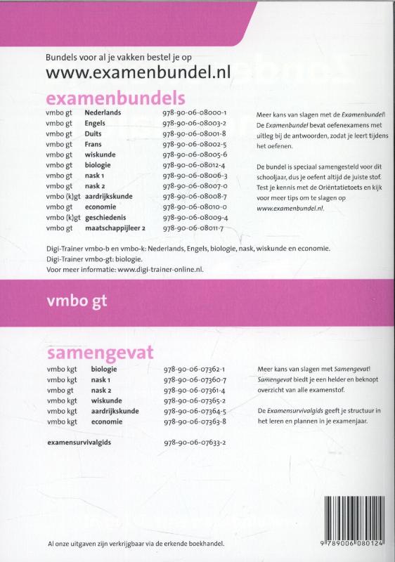 Achterkant van 2013/2014 vmbo-gt Biologie