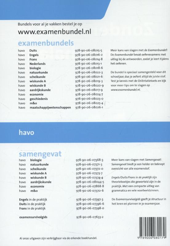 Achterkant van 2013/2014 Havo Aardrijkskunde
