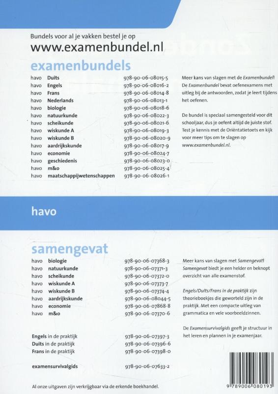 Achterkant van 2013/2014 havo wiskunde A