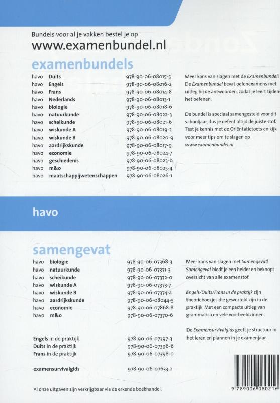 Achterkant van 2013/2014 havo scheikunde