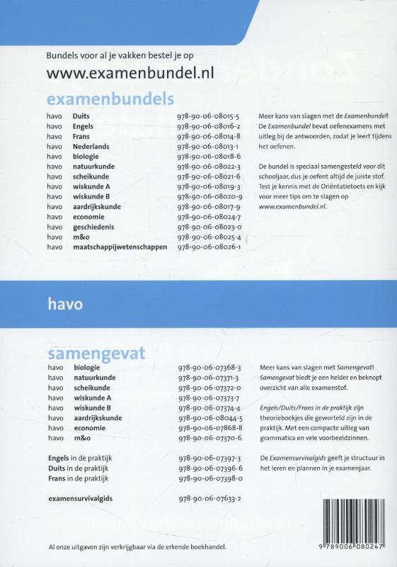 Achterkant van Havo economie 2013/2014