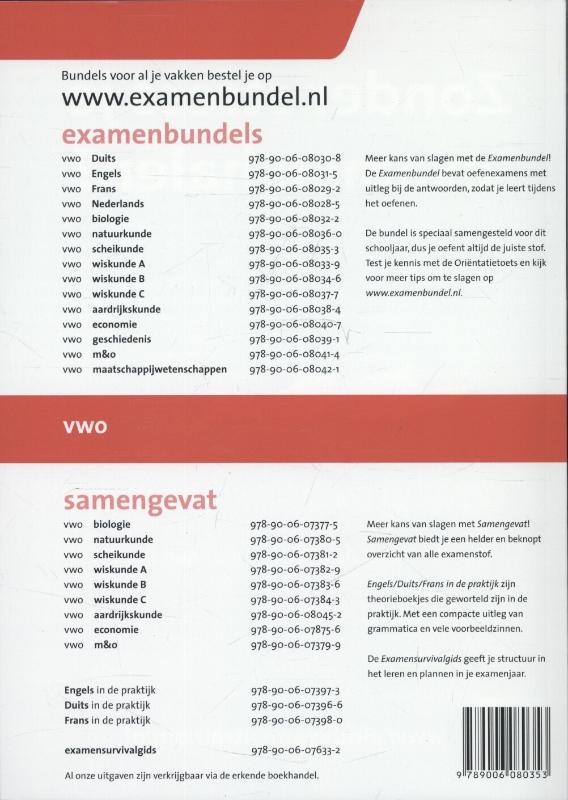 Achterkant van 2013/2014 Vwo Scheikunde