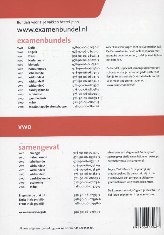 Achterkant van 2013/2014 vwo Maatschappijwetenschappen