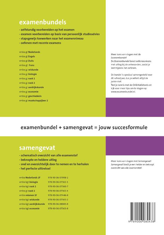 Achterkant van Vmbo kgt