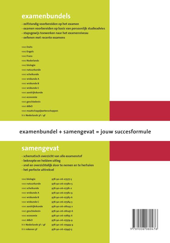 Achterkant van Vwo