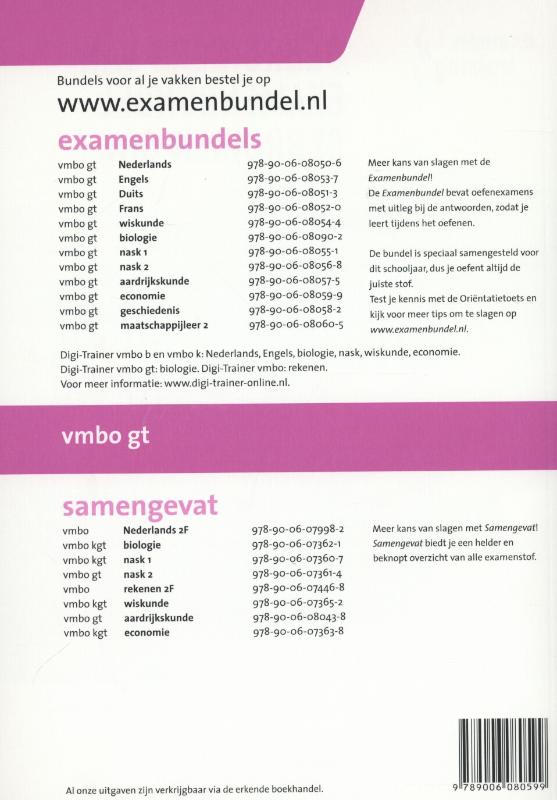 Achterkant van Vmbo gt 2014/2015