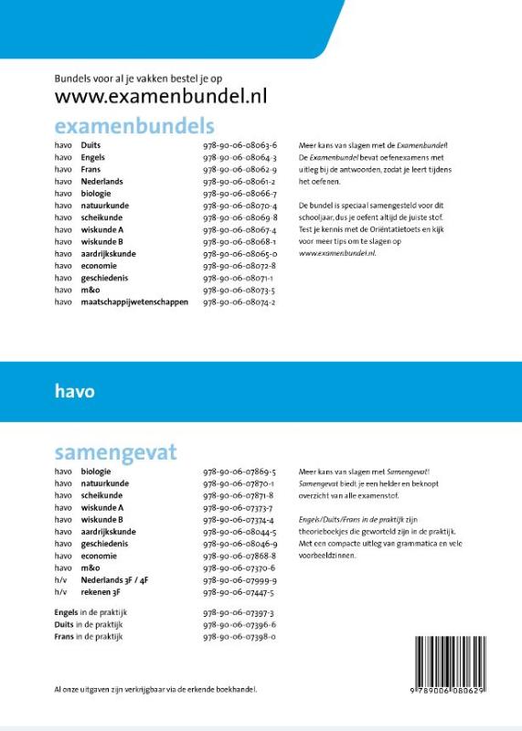 Achterkant van Havo 2014/2015