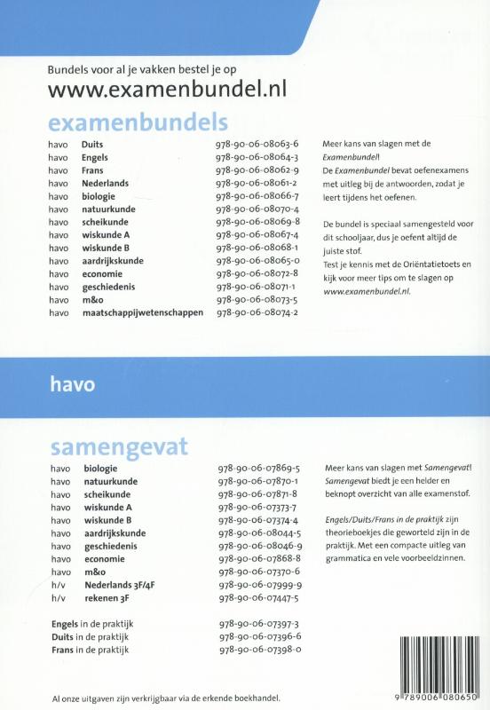 Achterkant van Havo 2014/2015