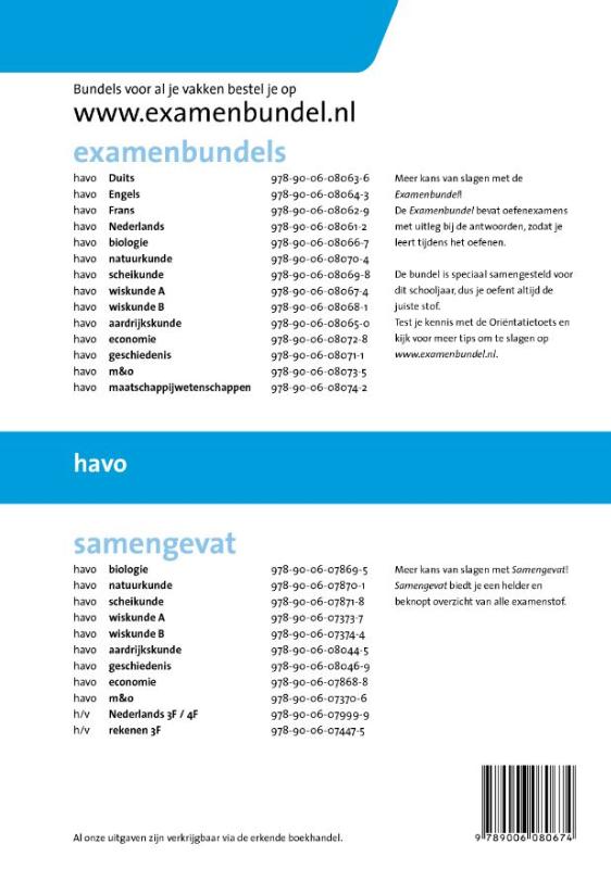 Achterkant van Havo 2014/2015