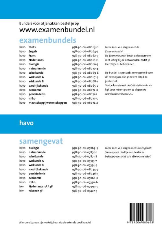 Achterkant van Havo 2014/2015