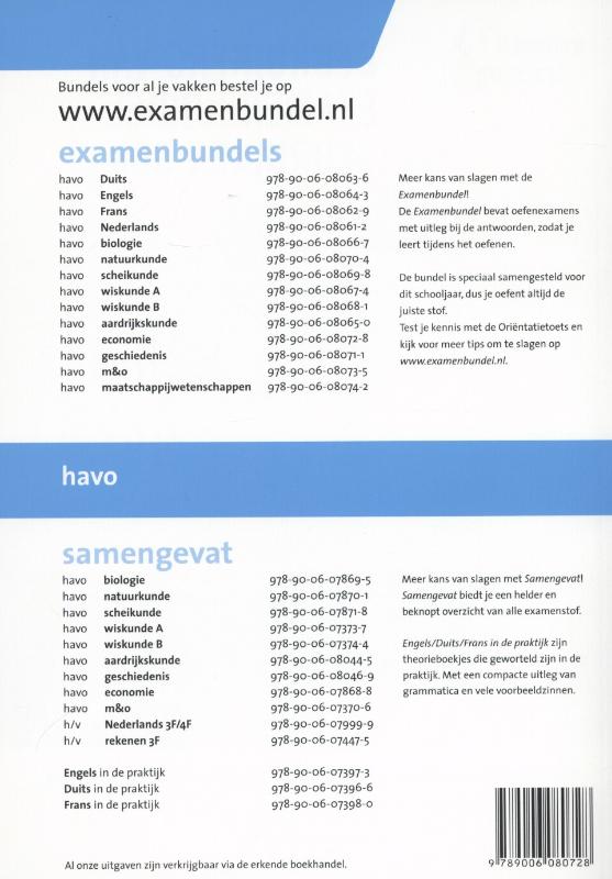 Achterkant van Havo 2014/2015