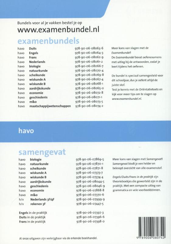 Achterkant van Havo 2014/2015