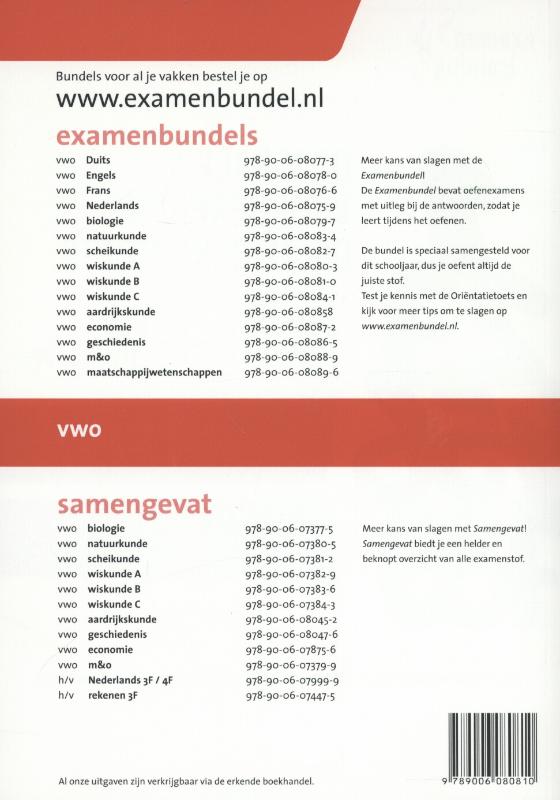Achterkant van Vwo 2014/2015