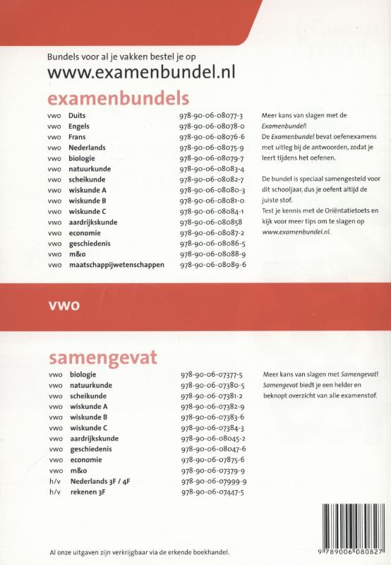 Achterkant van Vwo 2014/2015