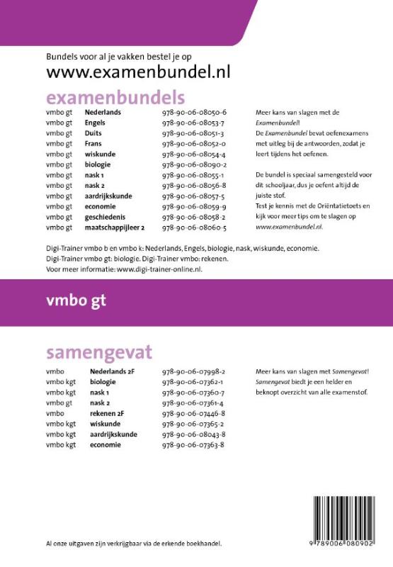 Achterkant van Vmbo gt 2014/2015