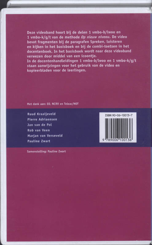 Achterkant van 1 Vmbo-b/lwoo/kgt
