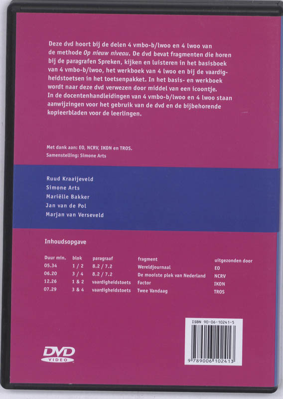 Achterkant van 4 VMBO-b/lwoo