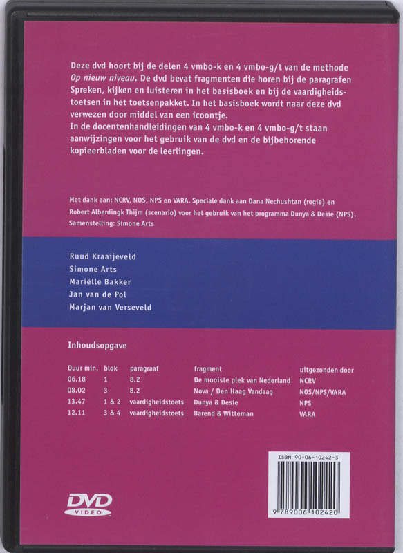 Achterkant van 4 VMBO-vbmo/kgt