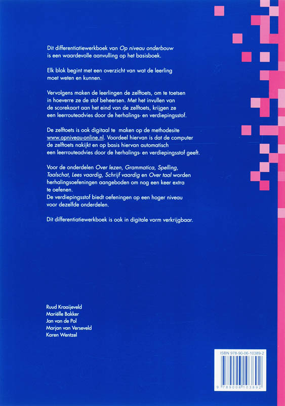 Achterkant van Differentiatieboek Lineair